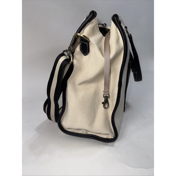 Missnine Laptop Tote Bag Canvas for Women 15.6 Computer Briefcase Black & Cream - Picture 9 of 16